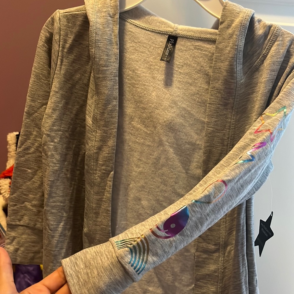 Pixie Lane size 6 girls hooded cardigan   NWT. Non smoking. No pets.